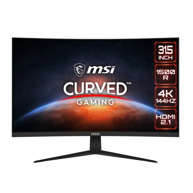 【MSI 微星】送無線鍵鼠+電競鼠墊組★G321CU 32型 VA 4K 144Hz曲面電競螢幕(1500R/FreeSync/HDMI2.1/Type-C