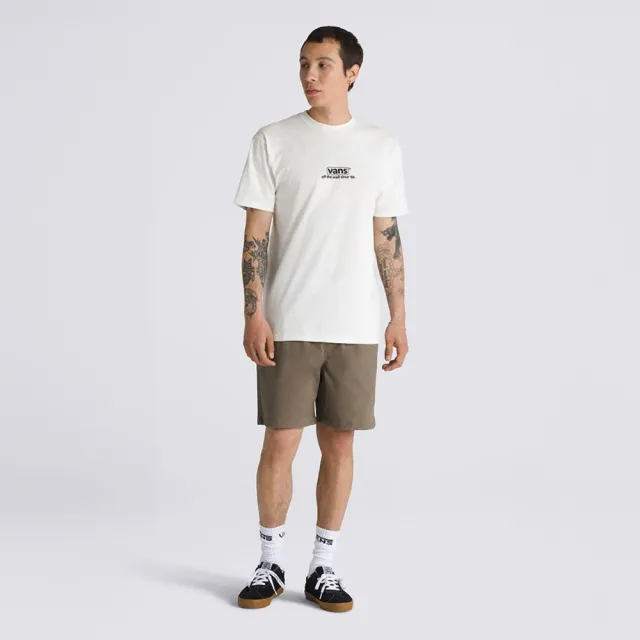 【VANS 官方旗艦】Range Relaxed Elastic 男女款咖啡色彈性鬆緊帶短褲