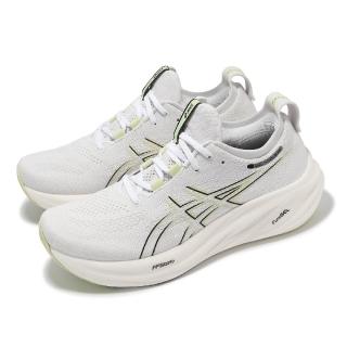 【asics 亞瑟士】慢跑鞋 GEL-Nimbus 26 男鞋 白 綠 緩衝 厚底 運動鞋 亞瑟士(1011B794102)