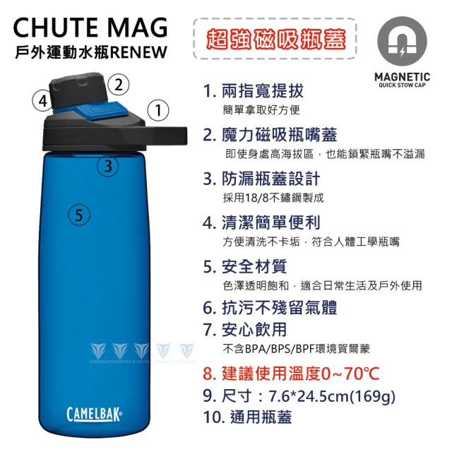 【CAMELBAK】750ml Chute Mag 戶外運動水瓶(RENEW水壺/磁吸蓋/全新改款)