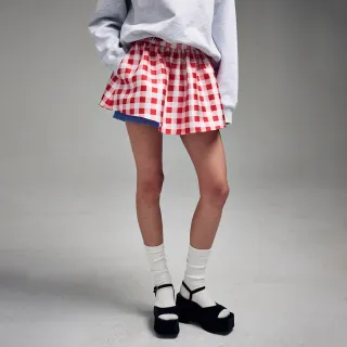 【MARDI MERCREDI】格紋短裙 紅色 VOLUME MINI SKIRT MICADO GINGHAM PLAID