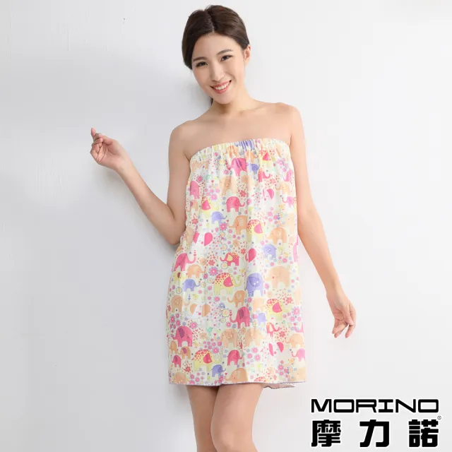 【MORINO】超細纖維滿版印花浴裙(吸濕/保暖/速乾/溫泉首選)