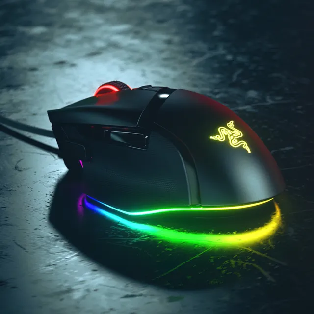 【Razer 雷蛇】買一送一★Basilisk V3 巴塞利斯蛇 V3 有線電競滑鼠+Pro Glide滑鼠墊