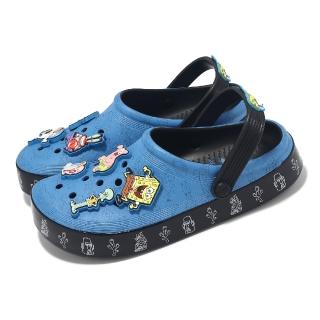 【Crocs】x Spongebob 洞洞鞋 Multi Off Court Clog 男女鞋 藍黑 海綿寶寶聯名(209825001)