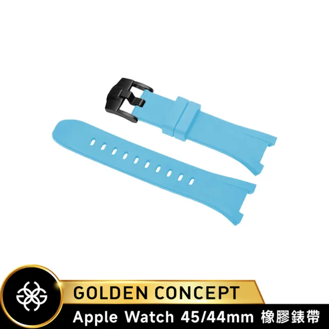 【Golden Concept】Apple Watch 44/45mm 橡膠錶帶 ST-45-RB 天峰藍橡膠/黑扣環