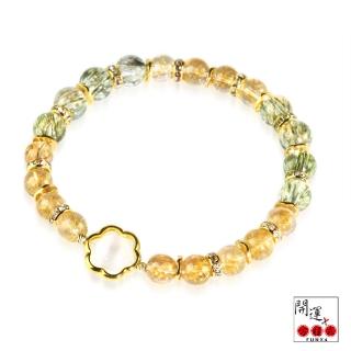 【開運方程式】閃耀吸金綠碧璽髮晶鈦晶招正財偏財手鍊(18k金高品質配件招財水晶)