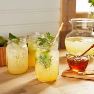 【美國Ball梅森罐】玻璃密封罐 16oz 蜜蜂戰士窄口玻璃瓶(4入)