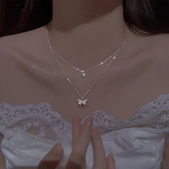 【MoonDy】包包 S925純銀項鍊 蝴蝶項鍊 小禮物 鎖骨鏈 短鍊 閨蜜項鍊 造型項鍊 抗過敏項鍊
