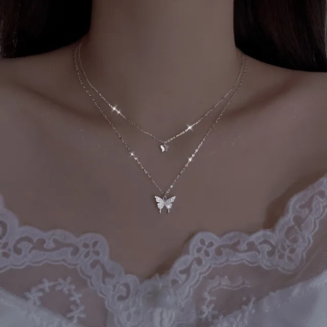【MoonDy】包包 S925純銀項鍊 蝴蝶項鍊 小禮物 鎖骨鏈 短鍊 閨蜜項鍊 造型項鍊 抗過敏項鍊