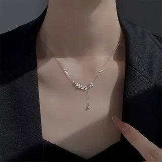 【KT DADA】包包 麥穗項鍊 桂冠項鍊 氣質項鍊 純銀項鍊 鋯石項鍊 鑽石項鍊 平安項鍊 鎖骨 
