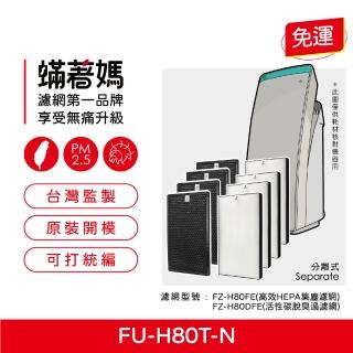 【著媽】高效型濾網4套優惠組(適用 夏普 SHARP FU-H80T-N FP-J80T-W FP-J60T-W 空氣清淨機 FZ-H80HFE)