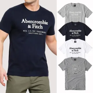 【Abercrombie & Fitch】AF A&F 經典刺繡文字圖案短袖T恤-多色組合 上衣(平輸品/短T/舒適百搭)