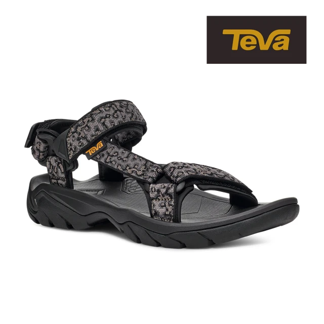 TEVA 男涼鞋 戶外健行運動涼鞋/雨鞋/水鞋 Terra Fi 5 Universal 原廠(岩漿黑灰色-TV1102456MGMB)