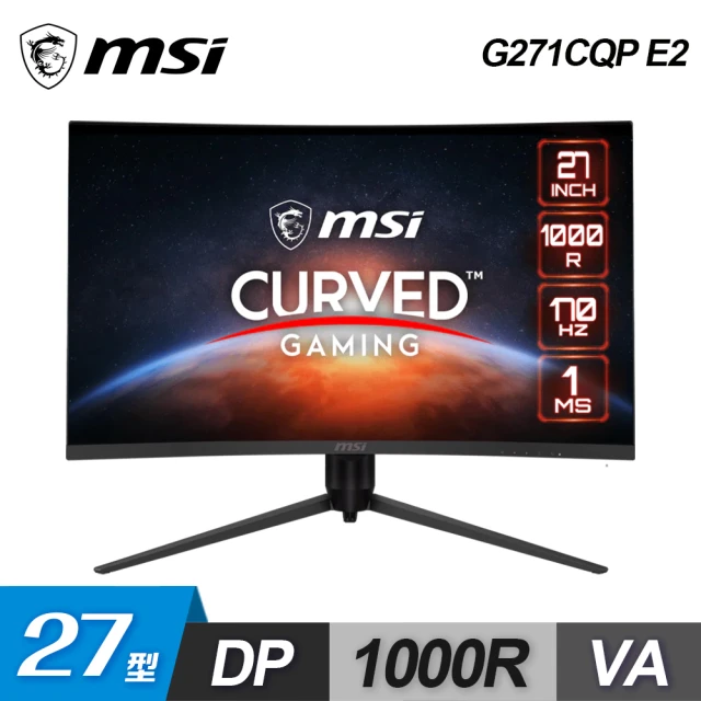 MSI 微星 G271CQP E2 27型 WQHD 170Hz VA曲面電競螢幕