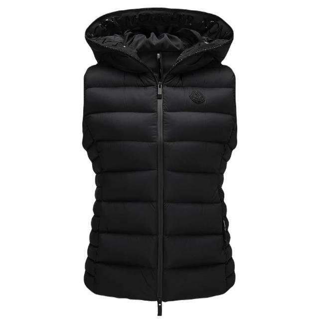 【MONCLER】經典款 女款 BARRAUX 連帽羽絨背心-黑色(0號USA-XS、1號USA-S、2號USA-M、3號USA-L)