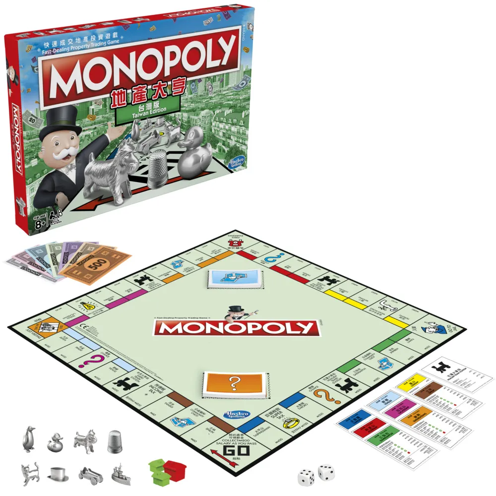 【MONOPOLY 地產大亨】桌遊系列(經典地產大亨遊戲，適合 2 至 6 名玩家的家庭桌上遊戲)