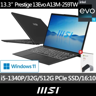 Office 2021★ MSI 微星 13.3吋i5 輕薄 EVO 筆電(Prestige 13Evo/i5-1340P/32G/512G SSD/W11/A13M-259TW)