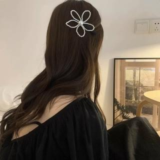 【HaNA 梨花】韓國小小的甜夢．串珠小花精緻邊夾瀏海髮夾(髮夾 髮梳 髮插 髮簪)