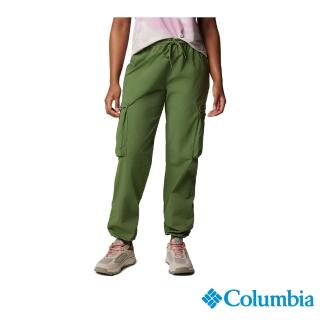 【Columbia 哥倫比亞 官方旗艦】女款-Boundless Trek™防曬UPF50防潑口袋長褲-黑綠色(UAR94250GR/IS)