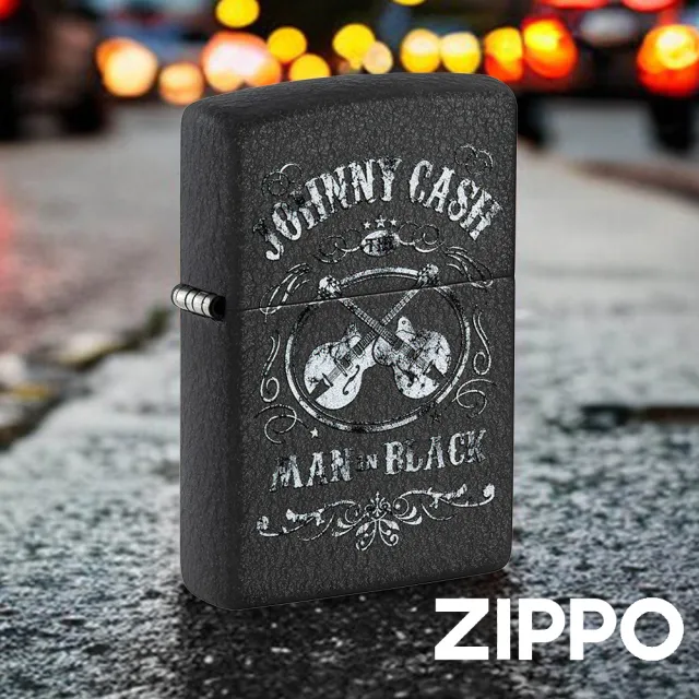 【Zippo】強尼·凱許-黑裂漆防風打火機(美國防風打火機)