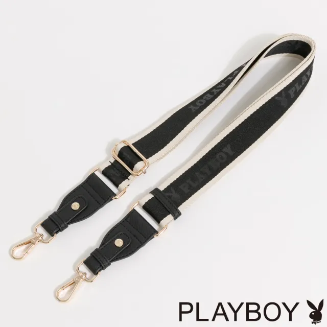 【PLAYBOY】Logo織帶背帶 PLAYBOY織帶背帶系列(黑色)