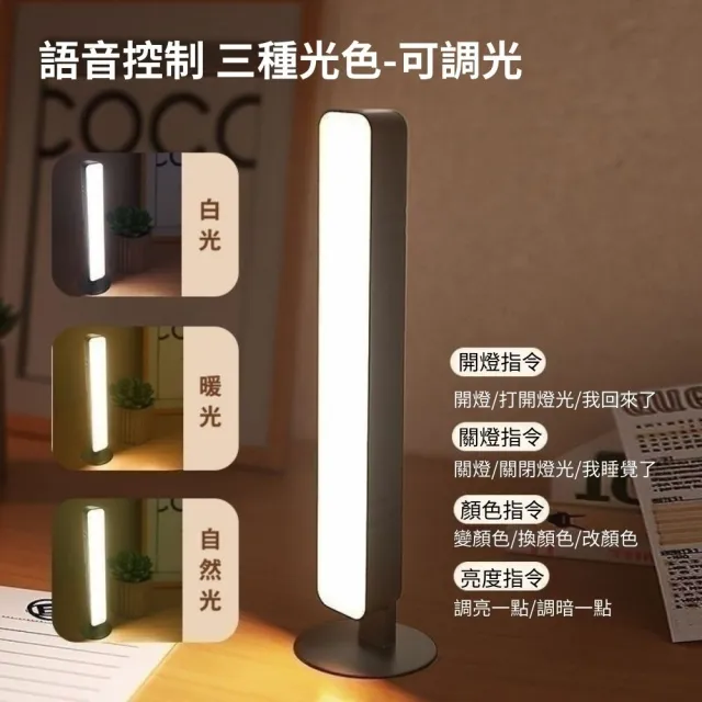 【CHYUNYAO】三色調光智能聲控燈 2入組(小夜燈 閱讀燈 語音燈)