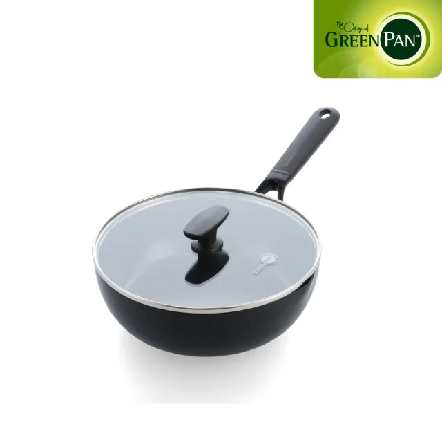 【GreenPan】專利鑽石不沾鍋 All in one 萬用鍋 24cm(含蓋/不挑爐具/不沾鍋/陶瓷)