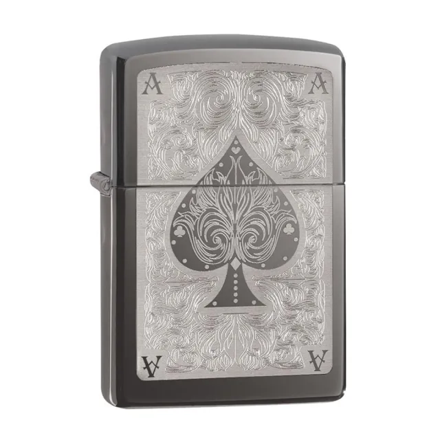 【Zippo】花紋黑桃A防風打火機(美國防風打火機)