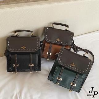 【Jpqueen】校園復古風格女款 多功能 斜揹包 側肩包 後揹包(3色可選)