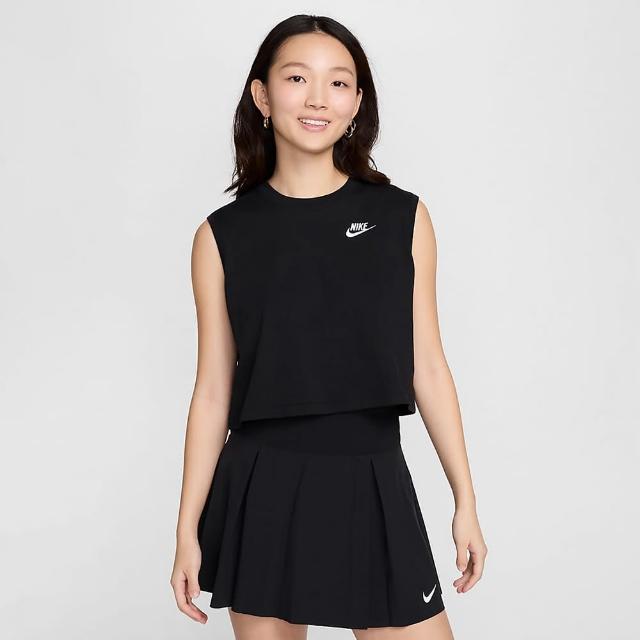 【NIKE 耐吉】背心 女款 運動背心 慢跑 AS W NSW CLUB CRP SL TEE 黑 FV5506-010