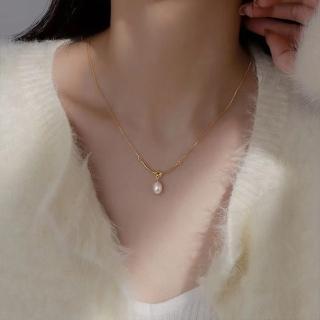 【MoonDy】包包 珍珠項鍊 純銀項鍊 項鍊女 生日禮物女生 情人節禮物 飾品配件 閨蜜項鍊 銀項鍊 韓國