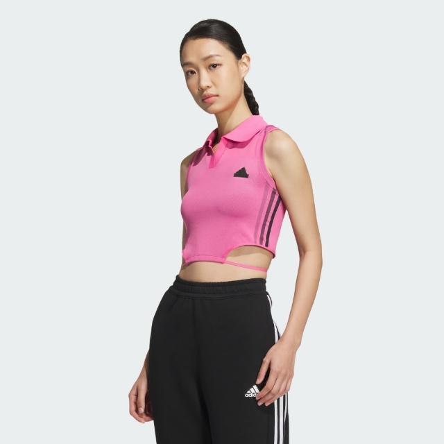 【adidas 愛迪達】背心 女款 運動背心 慢跑 TANK TOP 粉 JJ3552