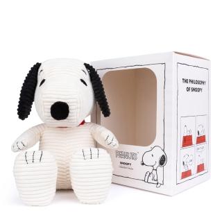 【BON TON TOYS】Snoopy史努比ECO燈芯絨盒裝填充玩偶-奶油 27cm(玩偶、娃娃、公仔)