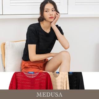 【MEDUSA 曼度莎】現貨-ICare 小鏤空橫紋短袖針織衫 - 3色（F）｜女短袖上衣 休閒上衣(310-04311)