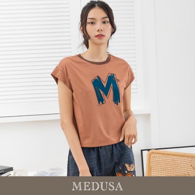 【MEDUSA 曼度莎】現貨-塗鴉M字休閒T恤（M-XL）｜女休閒上衣 短袖T恤 短袖上衣(305-58701)