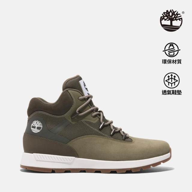 Timberland 男款黑色皮革中筒休閒鞋(A6CPSW0