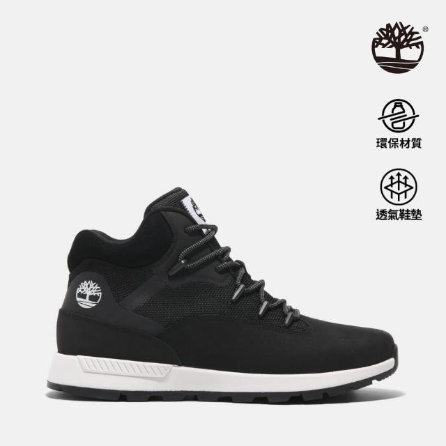 【Timberland】男款黑色皮革中筒休閒鞋(A6CPSW05)