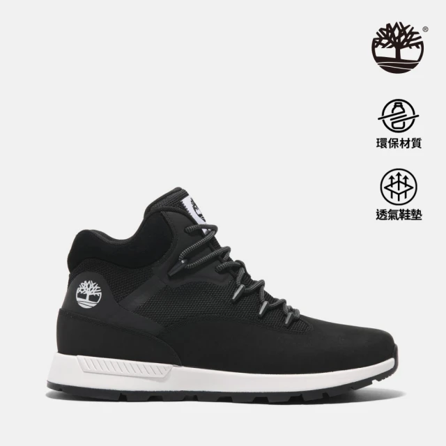 Timberland 男款黑色皮革中筒休閒鞋(A6CPSW05)