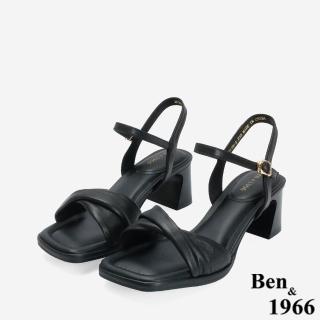 【Ben&1966】高階羊皮氣質扭結高跟涼鞋-24667