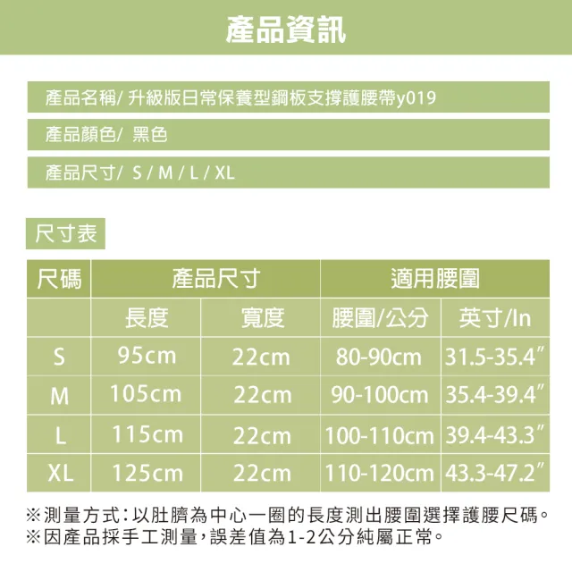 【XA】升級版日常保養型鋼板支撐護腰帶y019(不悶熱/腰部不適/鋼板護腰/日常保養/運動/穩固扶托/特降)