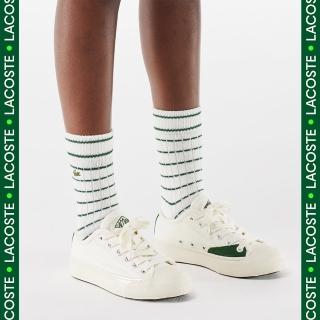 【LACOSTE】女鞋-場邊 2.0 帆布休閒鞋(白色)