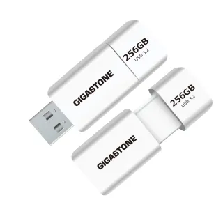 【GIGASTONE 立達】256GB USB3.1/3.2 Gen1 極簡滑蓋隨身碟 UD-3202 白-超值2入組(256G USB3.2 高速隨身碟)