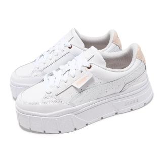 【PUMA】休閒鞋 Mayze Stack Soft Wns 女鞋 白 皮革 厚底 增高 全白 小白鞋(391083-08)