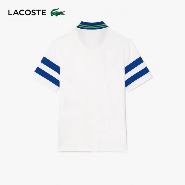 【LACOSTE】男裝-丹尼爾梅德韋傑夫運動網球短袖Polo衫(白色)