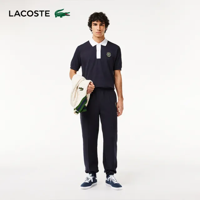 【LACOSTE】男裝-L.12.12 Lacoste徽章短袖Polo衫(藍/白配色)