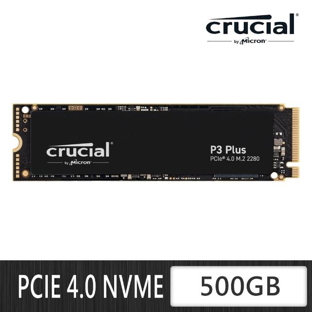 【Crucial 美光】P3 Plus 500GB M.2 2280 PCIe 4.0 SSD 固態硬碟 CT500P3PSSD8(讀 4700M 寫 1900M)