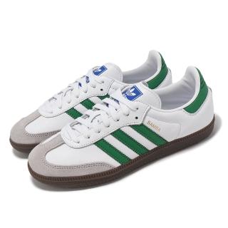 【adidas 愛迪達】德訓鞋 Samba OG 男鞋 女鞋 白 綠 復古 休閒鞋 愛迪達(IG1024)
