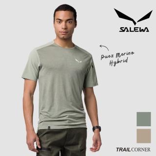 【SALEWA】PUEZ MERINO HYBRID T-SHIRT 男 夏季短袖羊毛排汗衣(排濕溫控運動上衣)