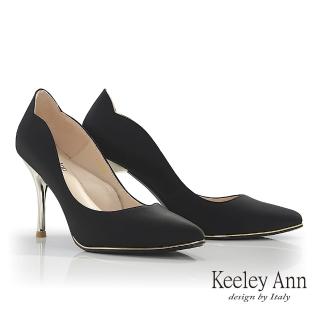 【Keeley Ann】光澤感全真皮高跟鞋(黑色435063110)