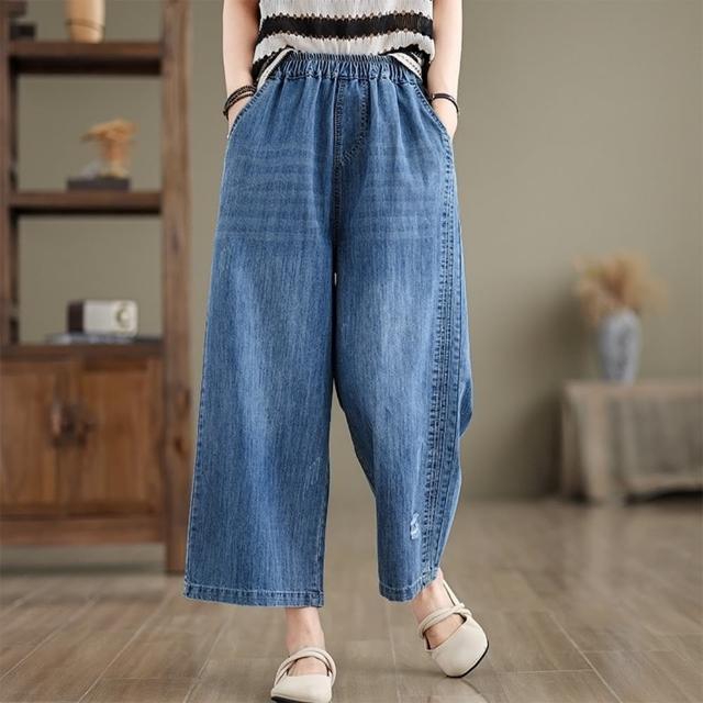 【巴黎精品】現貨+預購 牛仔褲丹寧長褲(直筒九分褲寬鬆休閒女褲子a1fe31)